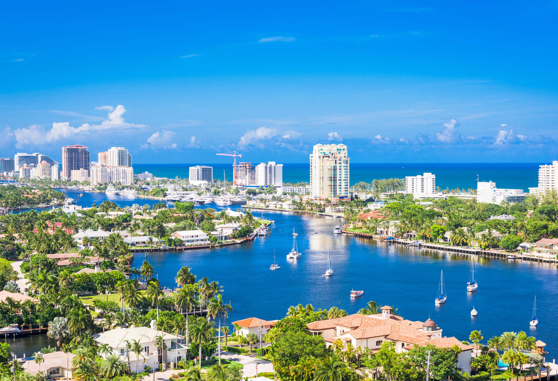 The Fort Lauderdale coastline at dusk.